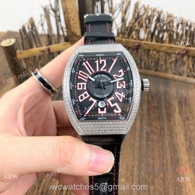 Clone Franck Muller Vanguard Classical Stainless Steel Diamond Watch 54mm 1