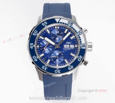 Best Replica IWC Aquatimer Chronograph Blue Watch with Swiss Asia 7750 1