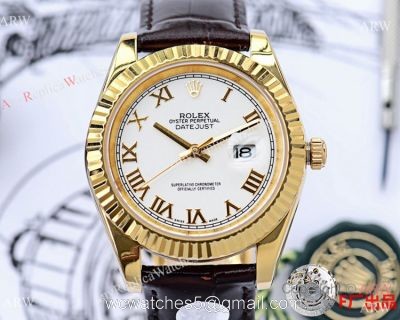 NEW UPGRADED Rolex Datejust II 41mm Men Watches Roman Markers Leather Strap 1
