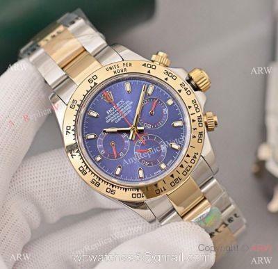 Two Tone Rolex Daytona Blue Dial Replica Replica Watch 40mm 1