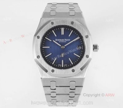 Swiss Replica Audemars Piguet Royal Oak 15202 Blue Dial Stainless Steel Watch 39mm 1