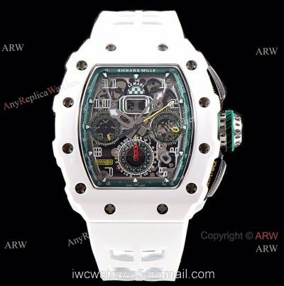 KV Factory Knockoff Richard Mille RM011-03 White Ceramic Automatic Watch 1