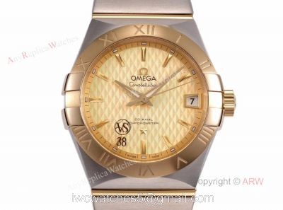 (VS) Swiss Replica Omega Constellation Gold Face Mens Watch New Dial 1