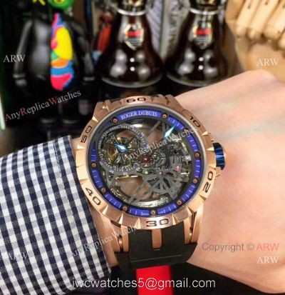 Roger Dubuis Excalibur Spider Rose Gold Skeleton Watches Replica 1