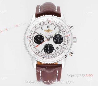BLS Factory New Replica Breitling Navitimer B01 White Chronograph Watch For Men 1