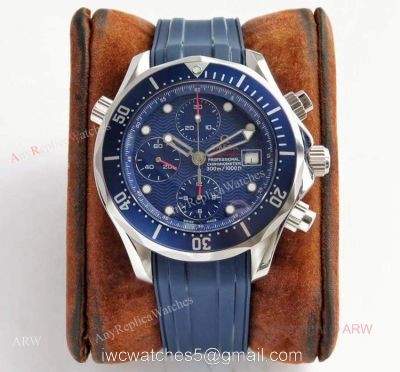 Swiss Replica Omega Seamaster Diver 300M Blue Wave Dial ETNZ Limited Edition Watch 1