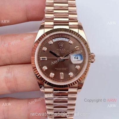 Swiss Rolex DayDate EWF 3255 36mm Men Rolex Everose Replica Watch 1