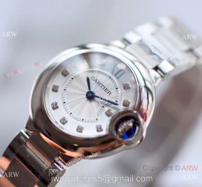 V6 Factory Swiss Cartier Ballon Bleu WE902073 Diamond Markers Watch 28mm 1