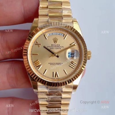 Noob Factory V3 Replica Rolex Day-Date ii 41 Yellow Gold Watch Swiss 3255 Movement 1