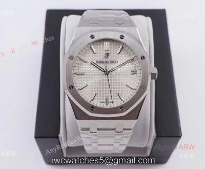 OM Factory New Upgraded Swiss Knockoff Audemars Piguet Royal Oak Silver Dial Mens Watch 1