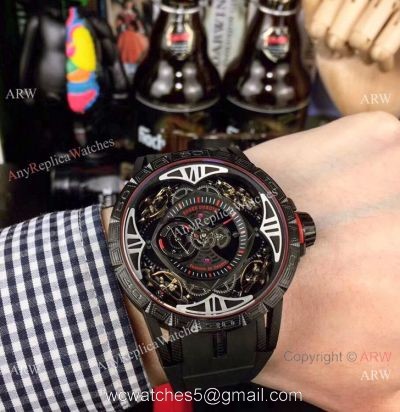 Copy Roger Dubuis Excalibur Quatuor All Black Automatic Watches 1