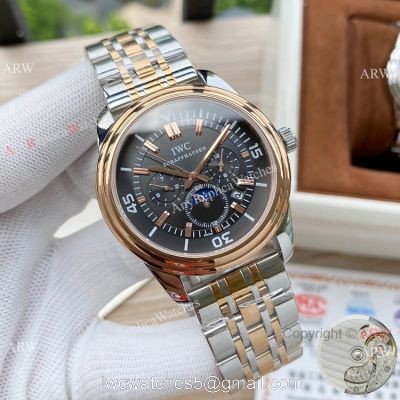 Copy IWC Schaffhausen Moonphase Two Tone Rose Gold Watch 1