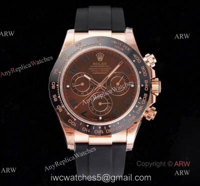 New NOOB V3 4130 Rolex Daytona Rubber Band Chocolate Dial Replica Watch 1