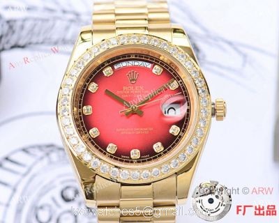 NEW UPGRADED Fake Presidential Rolex Day date II Red Dial Watch 1