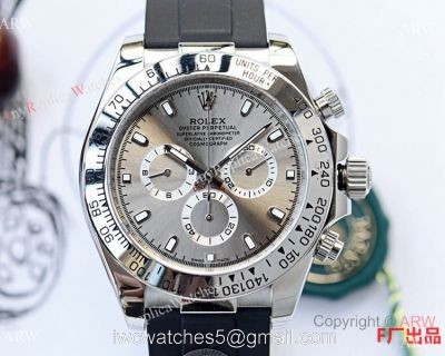New Replica Rolex Daytona Rubber Band Gray Dial Watch 43mm 1