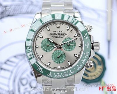 2020 Replica Rolex Daytona Stainless Steel Green Ceramic Watch 43mm 1