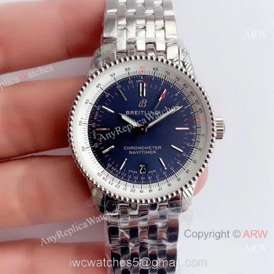 Swiss Replica Breitling Navitimer 1 Stainless Steel Blue Dial Watch 38mm 1