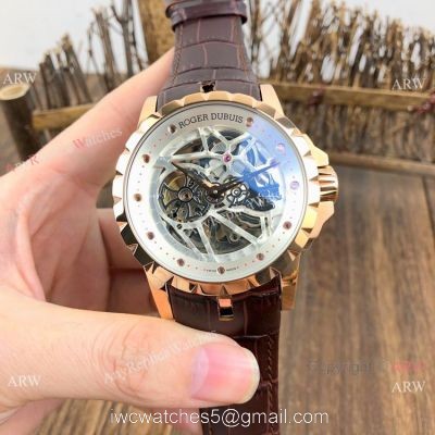 New Replica Roger Dubuis Excalibur Skeleton Watch Rose Gold Case 1