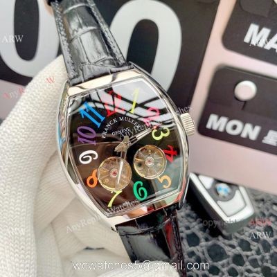 Copy Franck Muller Cintree Curvex Double Flying Tourbillon Black Dial Watches 1
