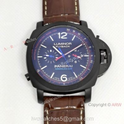 New Panerai Flyback PAM00725 Black Case Watch 44MM 1
