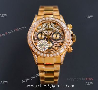 JH Factory Replica Rolex Tiger Eye Rose Gold Rolex Daytona 116588 TBR Diamond Watch 1