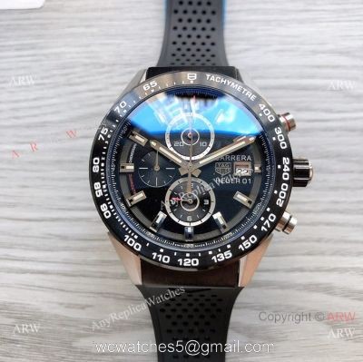 Best Quality Copy Tag Heuer Carrera Heuer 01 Watch Silver and Black 1