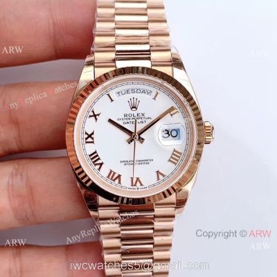 Swiss 3255 Movement Rolex Day-Date Rose Gold Case 36mm Watch 1