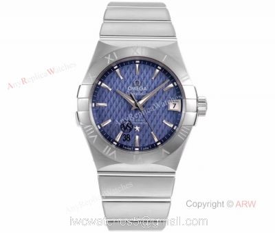 New vsf Watches Swiss Omega Constellation Blue Dial Stainless Steel Replica Watches 1