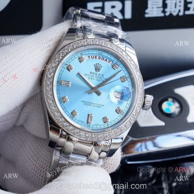 High Quality Rolex Oyster Perpetual Day Date Baby Blue Watch 40mm 1