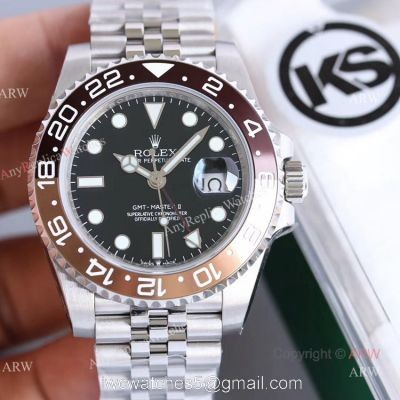 KS Factory Replica Rolex GMT Master II Swiss ETA Black Dial Watch Rolex 126710BLRO 1