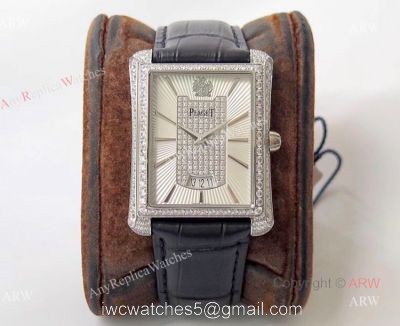 Swiss Replica Piaget Emperador Silver Diamond Watch For Men 1