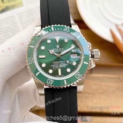 Best Quality Rolex Submariner Clone Green Dial Rubber Strap Watches 40mm 1