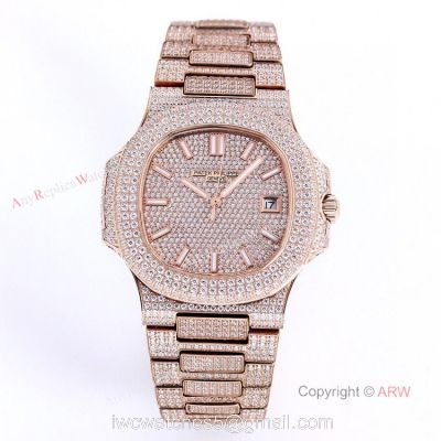 5719 Patek Philippe Nautilus Bust Down Rose Gold Replica Watch 40mm 1