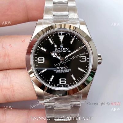 Swiss Replica Rolex Explorer Noob Factory ETA2836 Stainless Steel Watch 1