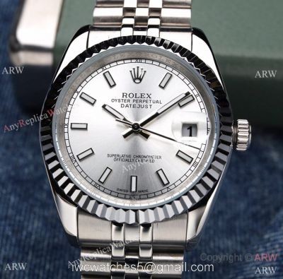 Stainless Steel Silver Dial Oyster Perpetual Datejust Rolex Couple Watches Best Replica 1