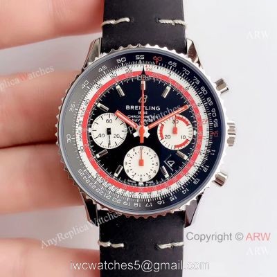 Swiss Replica Breitling Navitimer B01 Swissair Limited Edition A7750 Watch SS Black Dial 1