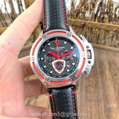Replica Lamborghini Wheels 2990-2 Red Bezel Men Chronograph Watch 1