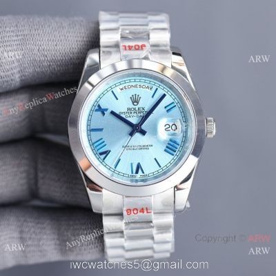 Swiss Quality Clone Rolex Day date II 41 Ice Blue Dial Watch Citizen 8215 1