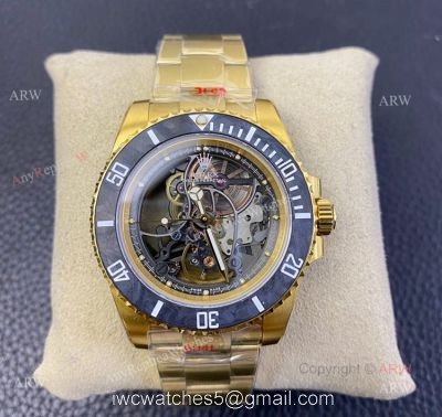 Best Quality Replica VR Factory Yellow Gold Rolex Skeleton Watch 1