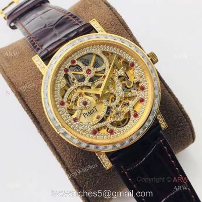 New Piaget Skeleton Watch Piaget Altiplano Gold Diamond Knockoff Watch 1