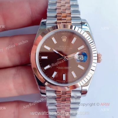 Best Noob Rolex Datejust 41 Brown Dial Jubilee Bracelet Swiss 3235 Automatic Watch Replica 1