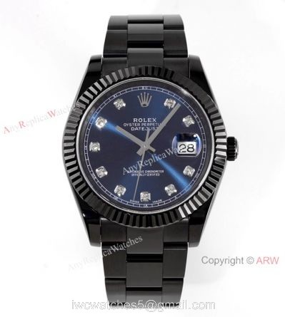 VR-Factory Rolex Oyster Datejust II Black Venom Watch Blue Diamond 41mm 1