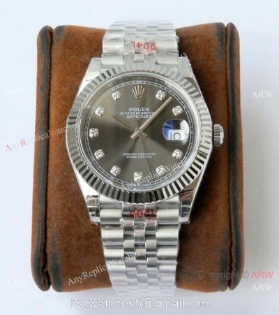 VR-Factory Copy Rolex Datejust II 41mm Watch Gray Diamond Dial Jubilee Band 1