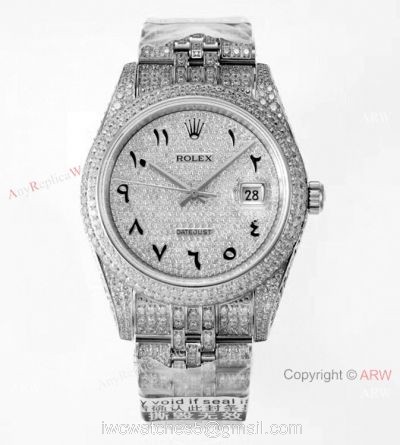 TW Factory Rolex Datejust Iced Out Watches 41mm Diamonds Silver Case 1