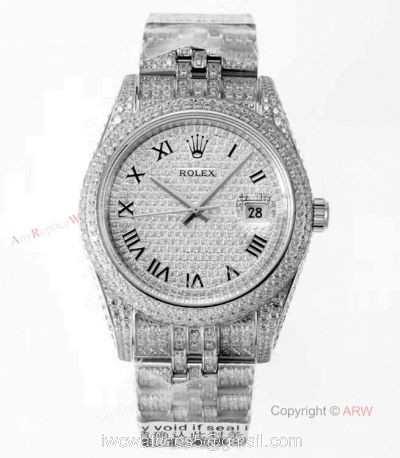 Top Replica Iced Out Rolex Datejust ii 41mm Swiss 3255 Watch With A Jubilee Bracelet 1