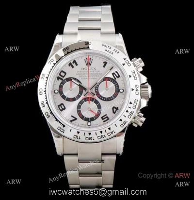 Best 1:1 JH Factory Swiss 4130 Rolex Daytona Watch Silver Arabic Stainless Steel 1
