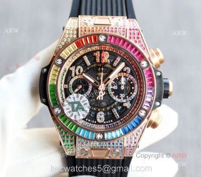 Best Hublot Watches For Men Swiss Replica Hublot Big Bang Unico Rainbow King Gold 1