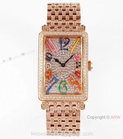 New! Swiss Copy Franck Muller Long Island Rose Gold Ice Watch Dream Markers 1