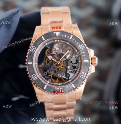 2020 New! Rolex Submariner Andrea Pirlo Rose Gold Skeleton Watch 1