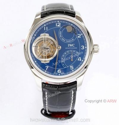 New! Swiss Replica IWC Portugieser Constant Force Tourbillon Watch Blue Dial 1